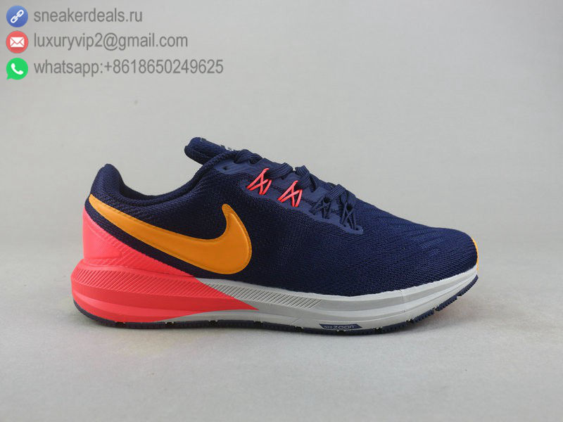 NIKE AIR ZOOM STRUCTURE 22 BLUE YELLOW PINK MEN RUNNING SHOES